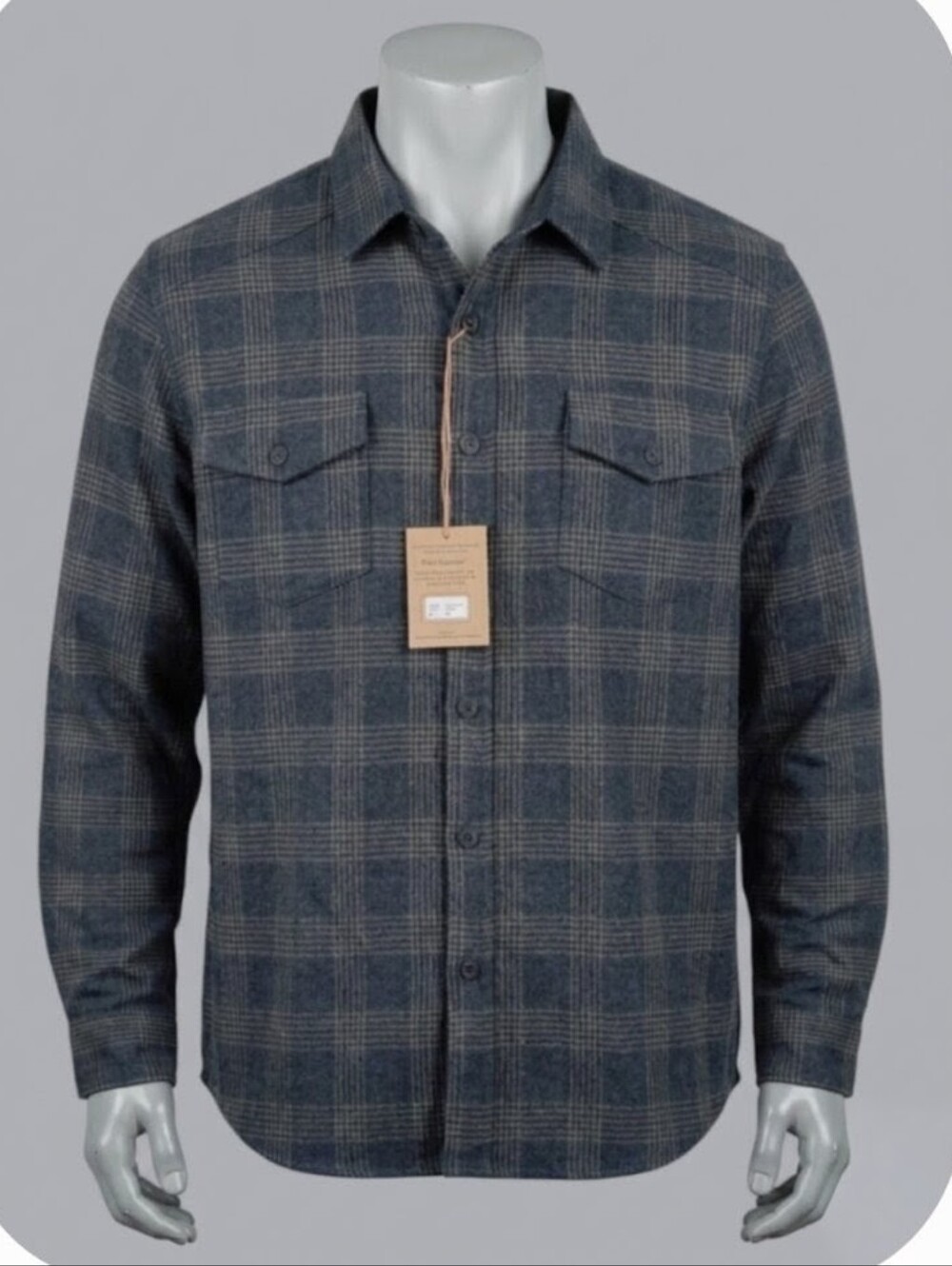 NEW ​Horn Legend Plaid Flannel Button Down Shirt with Elbow Patches